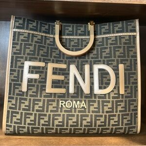 Fendi Black and Tan Tote Bag